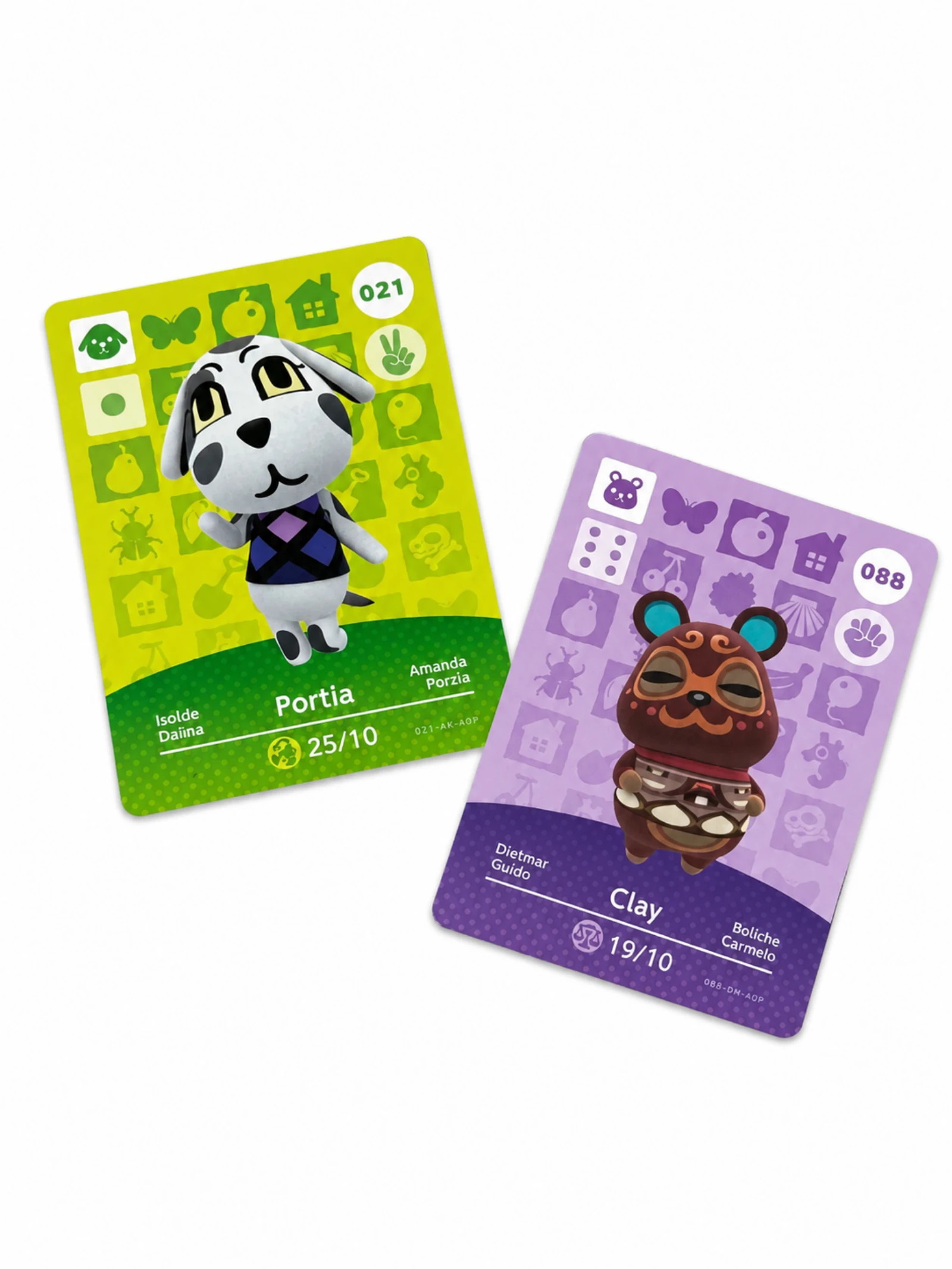 Tarjetas amiibo vecinos Animal crossing - Amanda y Boliche 